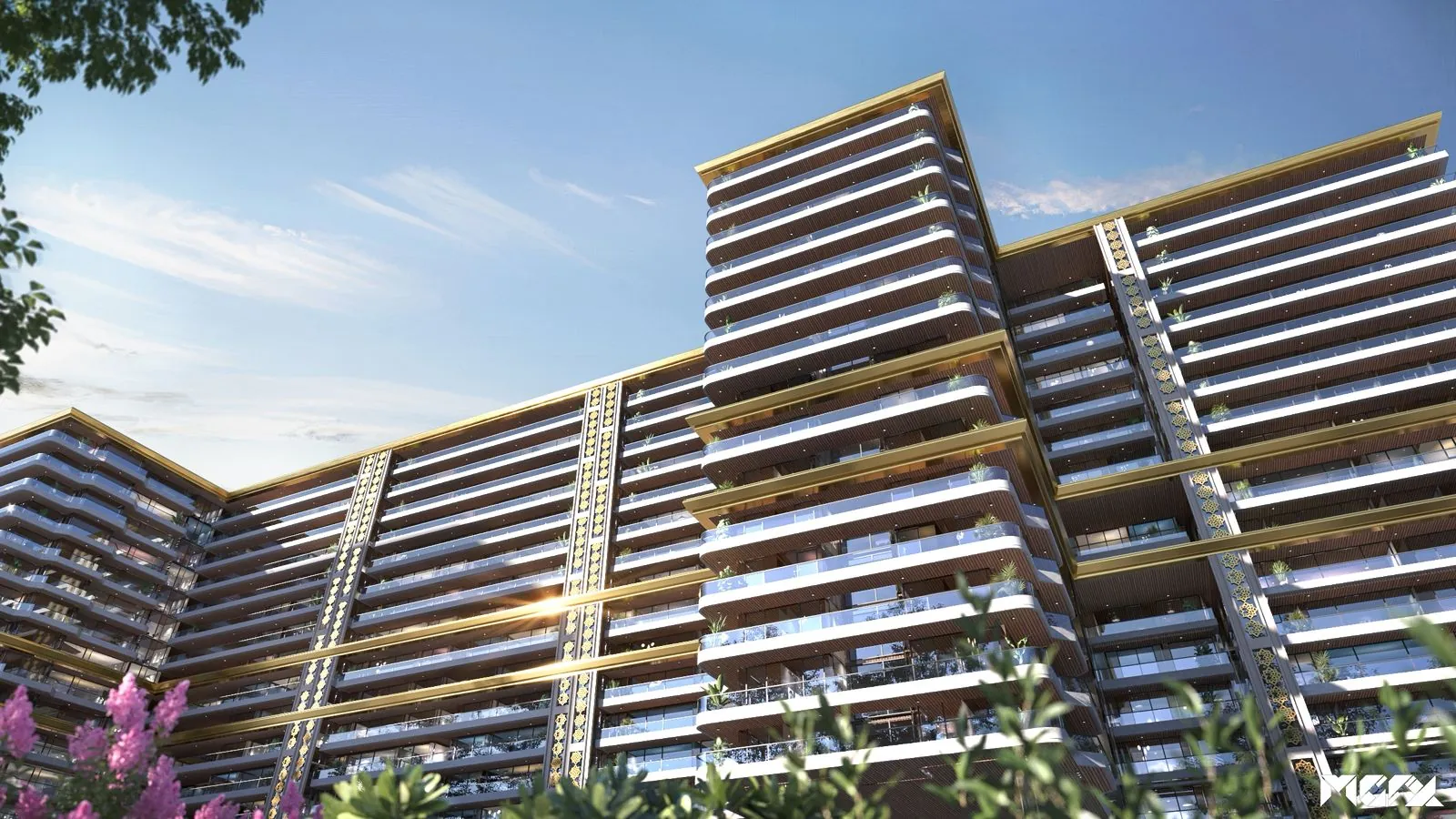 Stepped facade of the Ananta Avanza towers